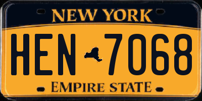 NY license plate HEN7068