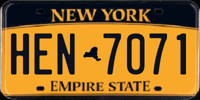 NY license plate HEN7071