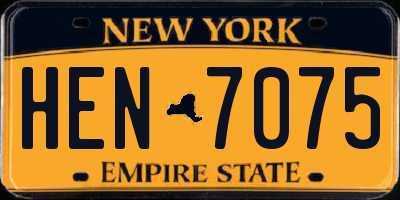 NY license plate HEN7075