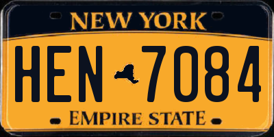 NY license plate HEN7084