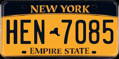 NY license plate HEN7085