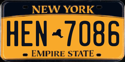 NY license plate HEN7086