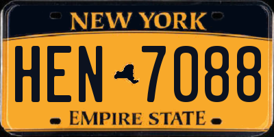 NY license plate HEN7088