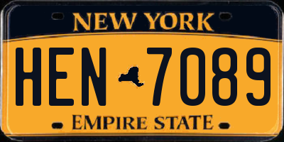 NY license plate HEN7089