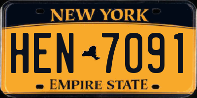 NY license plate HEN7091