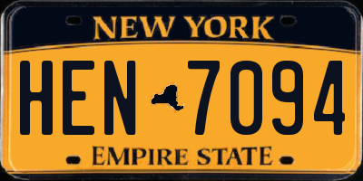 NY license plate HEN7094