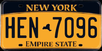 NY license plate HEN7096