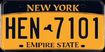 NY license plate HEN7101