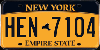 NY license plate HEN7104