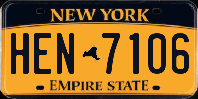 NY license plate HEN7106