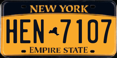 NY license plate HEN7107