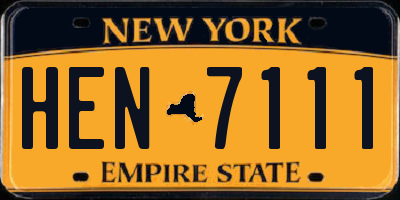 NY license plate HEN7111