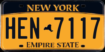 NY license plate HEN7117