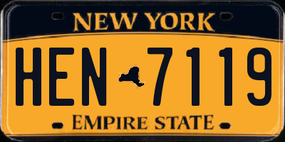 NY license plate HEN7119