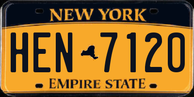 NY license plate HEN7120
