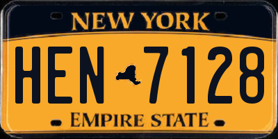 NY license plate HEN7128