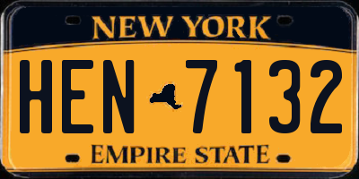 NY license plate HEN7132