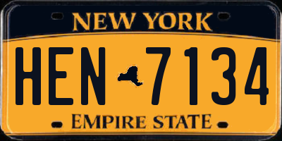 NY license plate HEN7134