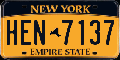 NY license plate HEN7137
