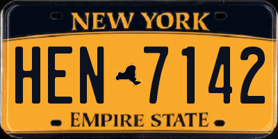 NY license plate HEN7142