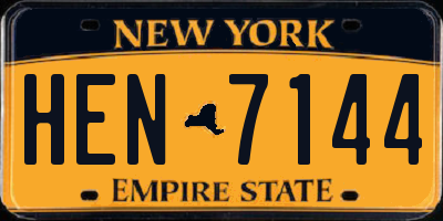 NY license plate HEN7144