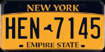 NY license plate HEN7145