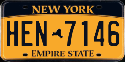NY license plate HEN7146