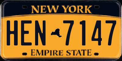 NY license plate HEN7147