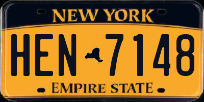 NY license plate HEN7148
