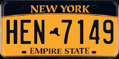 NY license plate HEN7149