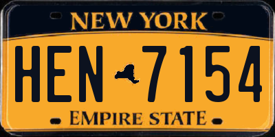 NY license plate HEN7154