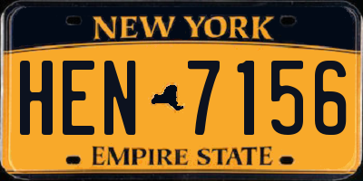 NY license plate HEN7156