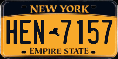 NY license plate HEN7157