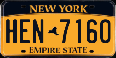 NY license plate HEN7160