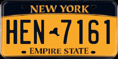 NY license plate HEN7161