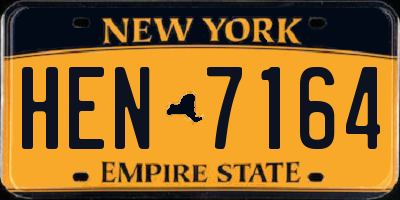 NY license plate HEN7164