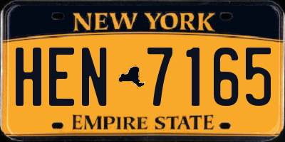 NY license plate HEN7165
