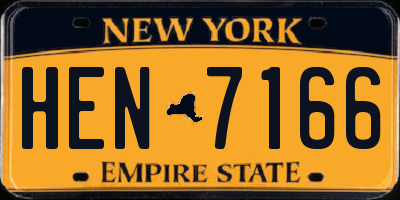 NY license plate HEN7166