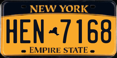 NY license plate HEN7168