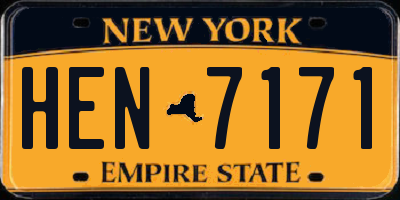 NY license plate HEN7171