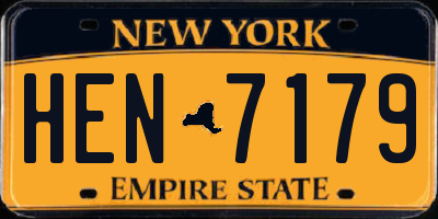 NY license plate HEN7179
