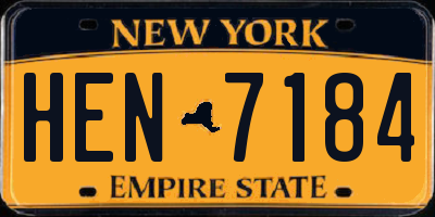 NY license plate HEN7184