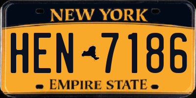NY license plate HEN7186