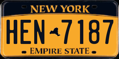 NY license plate HEN7187