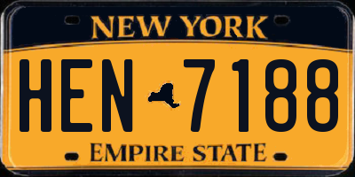 NY license plate HEN7188