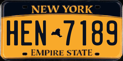 NY license plate HEN7189