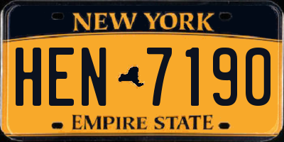 NY license plate HEN7190