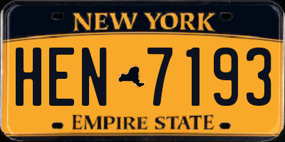 NY license plate HEN7193