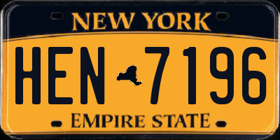 NY license plate HEN7196