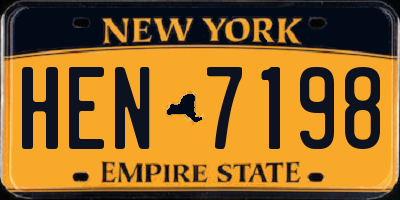 NY license plate HEN7198